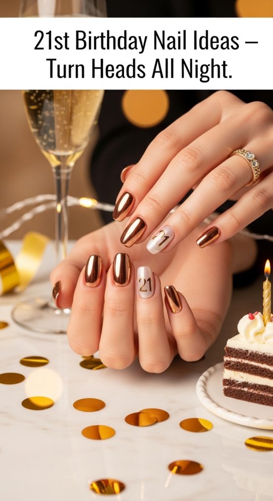21st birthday nail ideas