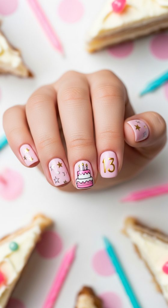 birthday nails for 13 year old