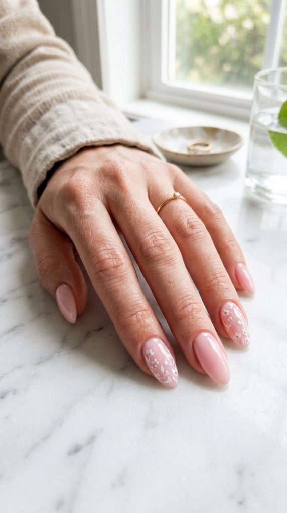 baby pink nails