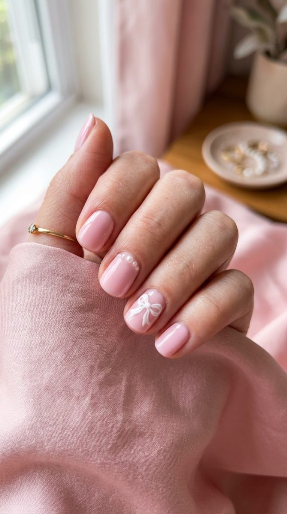 baby pink nails